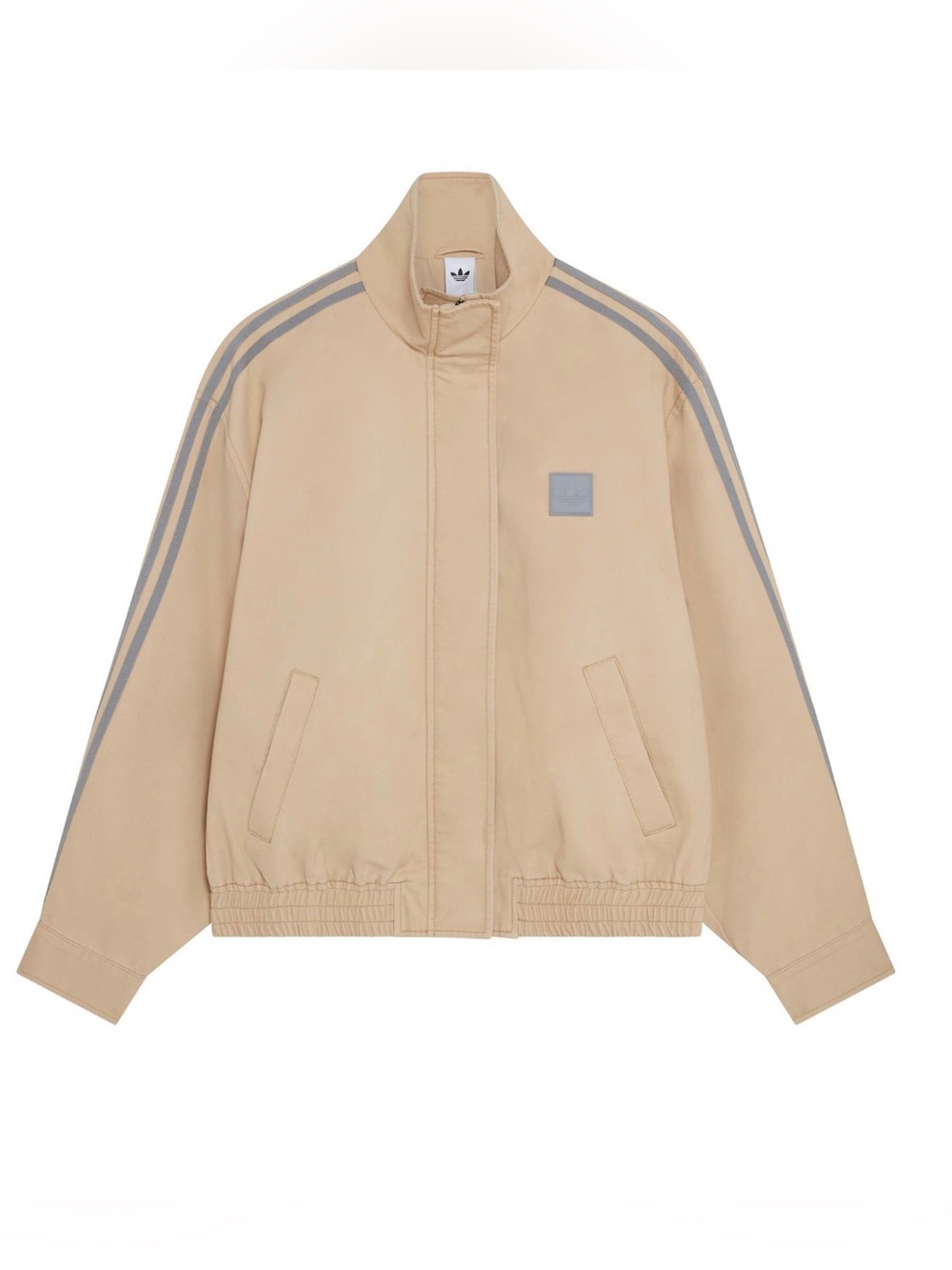 NWT adidas Originals × ASOS track jacket with funnel neck in beige twill